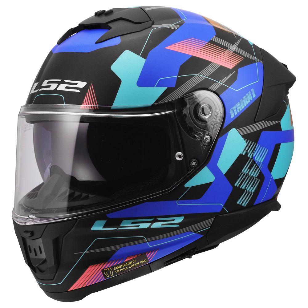LS2 FF808 STREAM II MIKA, MOTO ĶIVERE, melna, zila LS2 FF808 STREAM II MIKA, MOTO ĶIVERE, melna, zila