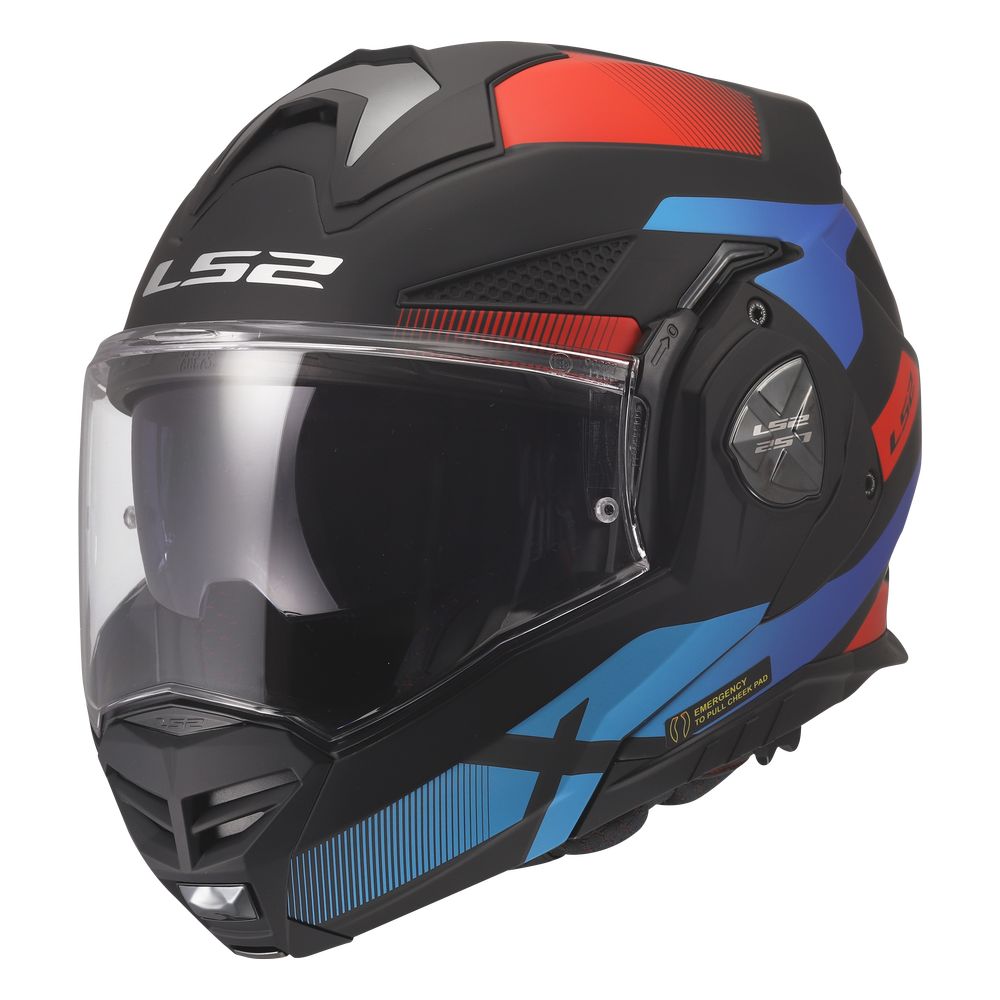LS2 FF901 ADVANT X NOVA, MOTO ĶIVERE, melna, sarkana, zila LS2 FF901 ADVANT X NOVA, MOTO ĶIVERE, melna, sarkana, zila