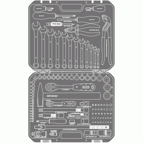 Profesionālu instrumentu komplekts 105 priekšmeti 1/4" DR 1/2" DR AMIO-39805 Profesionālu instrumentu komplekts 105 priekšmeti 1/4" DR 1/2" DR AMIO-39805 - Image 3
