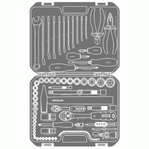 Profesionālu instrumentu komplekts, 90 vienības, 1/4" DR 1/2" DR AMIO-39890 Profesionālu instrumentu komplekts, 90 vienības, 1/4" DR 1/2" DR AMIO-39890 - Image 2