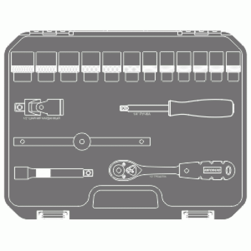 Instrumentu komplekts, 17 gab., 1/4" DR AMIO-39917 Instrumentu komplekts, 17 gab., 1/4" DR AMIO-39917 - Image 3