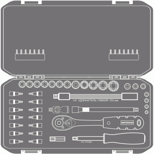 53 daļu instrumentu komplekts, 1/4" DR AMIO-39922 53 daļu instrumentu komplekts, 1/4" DR AMIO-39922 - Image 3