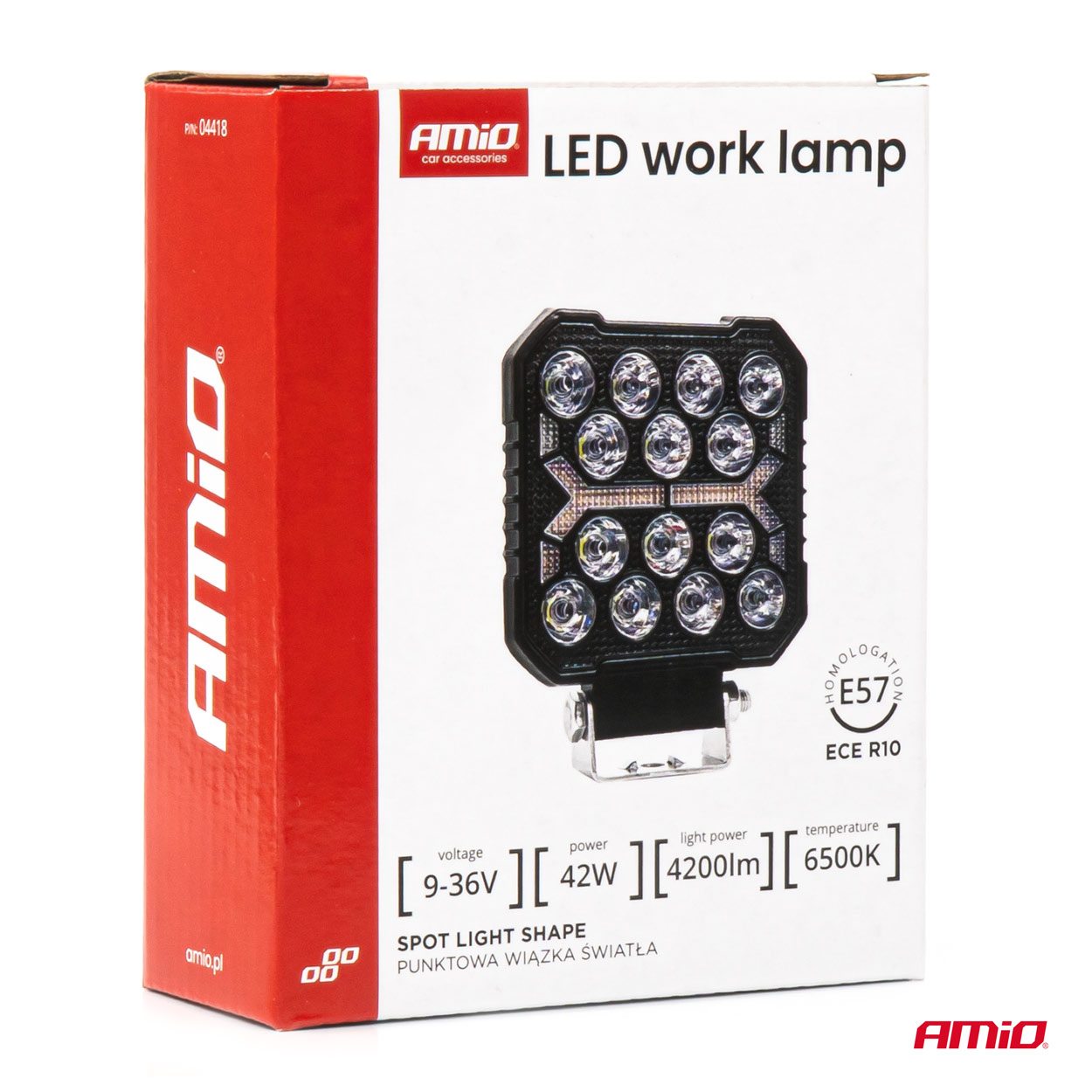 Darba lampa AWL74 42W 6500K 4200lm 9-36V AMiO Darba lampa AWL74 42W 6500K 4200lm 9-36V AMiO - Image 8
