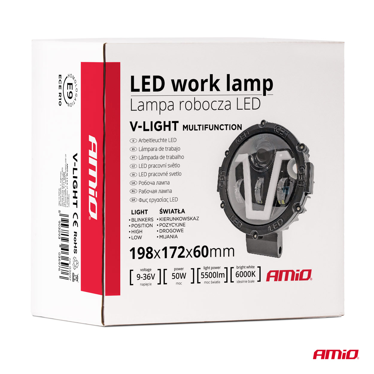 Darba lampa Daudzfunkcionāla 9-36V 50W AMiO Darba lampa Daudzfunkcionāla 9-36V 50W AMiO - Image 6
