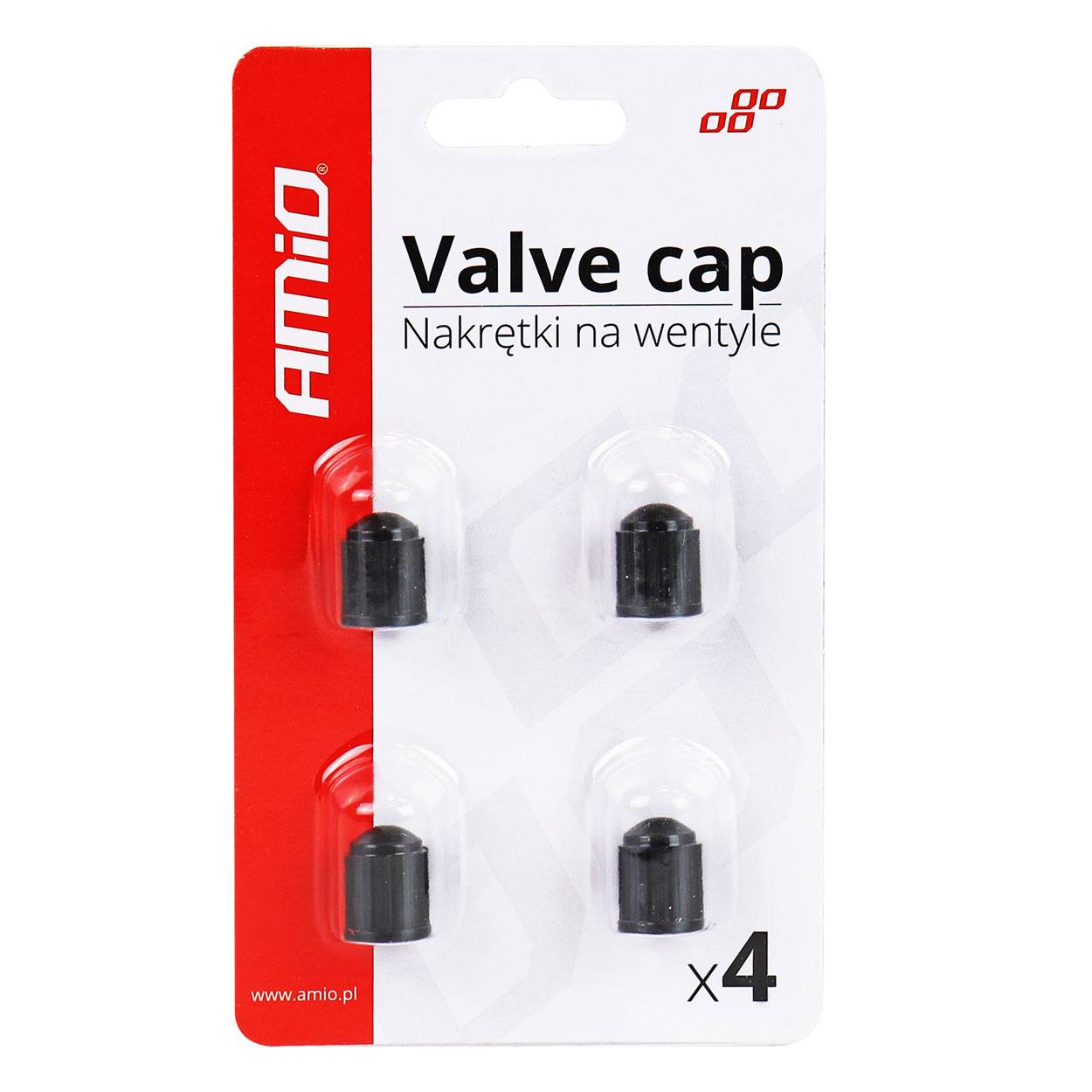 Plastmasas melni vārsta vāciņi 4 gab. AMIO-02623 Plastmasas melni vārsta vāciņi 4 gab. AMIO-02623 - Image 3
