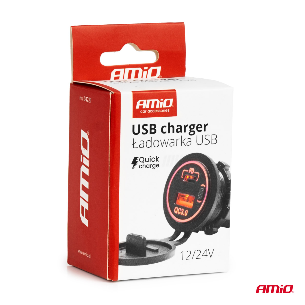 12/24 V ūdensnecaurlaidīgs tālruņa lādētājs ar SARKANU LED fona apgaismojumu, 2xUSB QC3.0 AMIO-04221 12/24 V ūdensnecaurlaidīgs tālruņa lādētājs ar SARKANU LED fona apgaismojumu, 2xUSB QC3.0 AMIO-04221 - Image 5