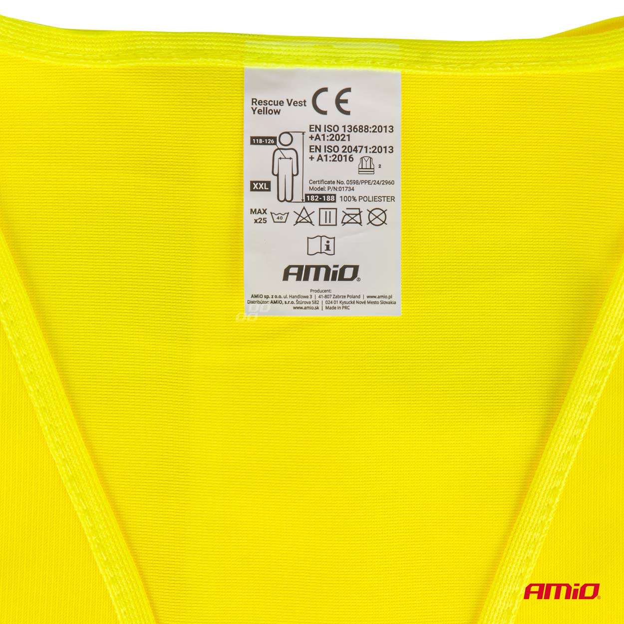 Drošības veste XXL dzeltenā krāsā AMIO-01734 Drošības veste XXL dzeltenā krāsā AMIO-01734 - Image 2