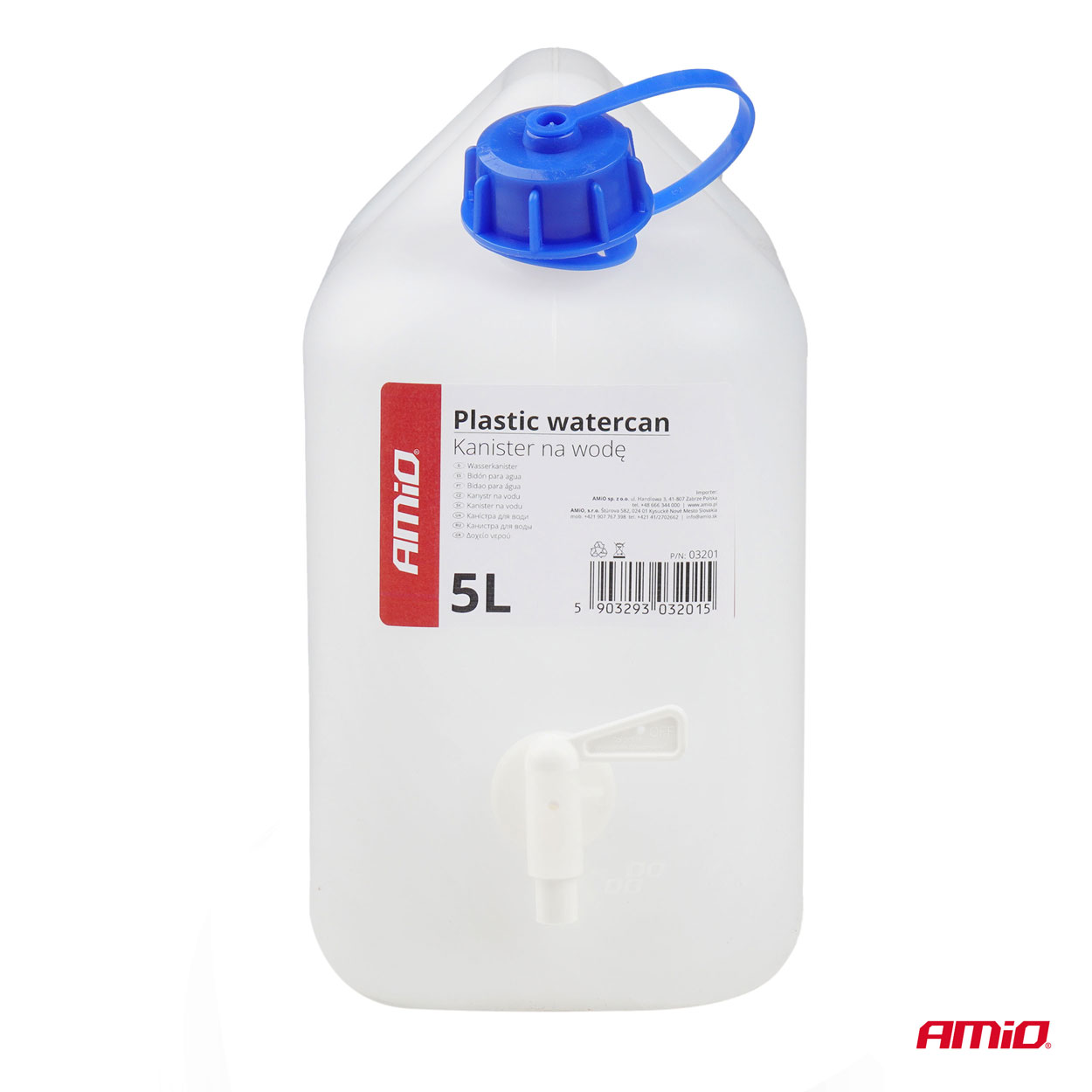 Ūdens kanna ar krānu 5L plastmasas AMIO-03201 Ūdens kanna ar krānu 5L plastmasas AMIO-03201 - Image 2