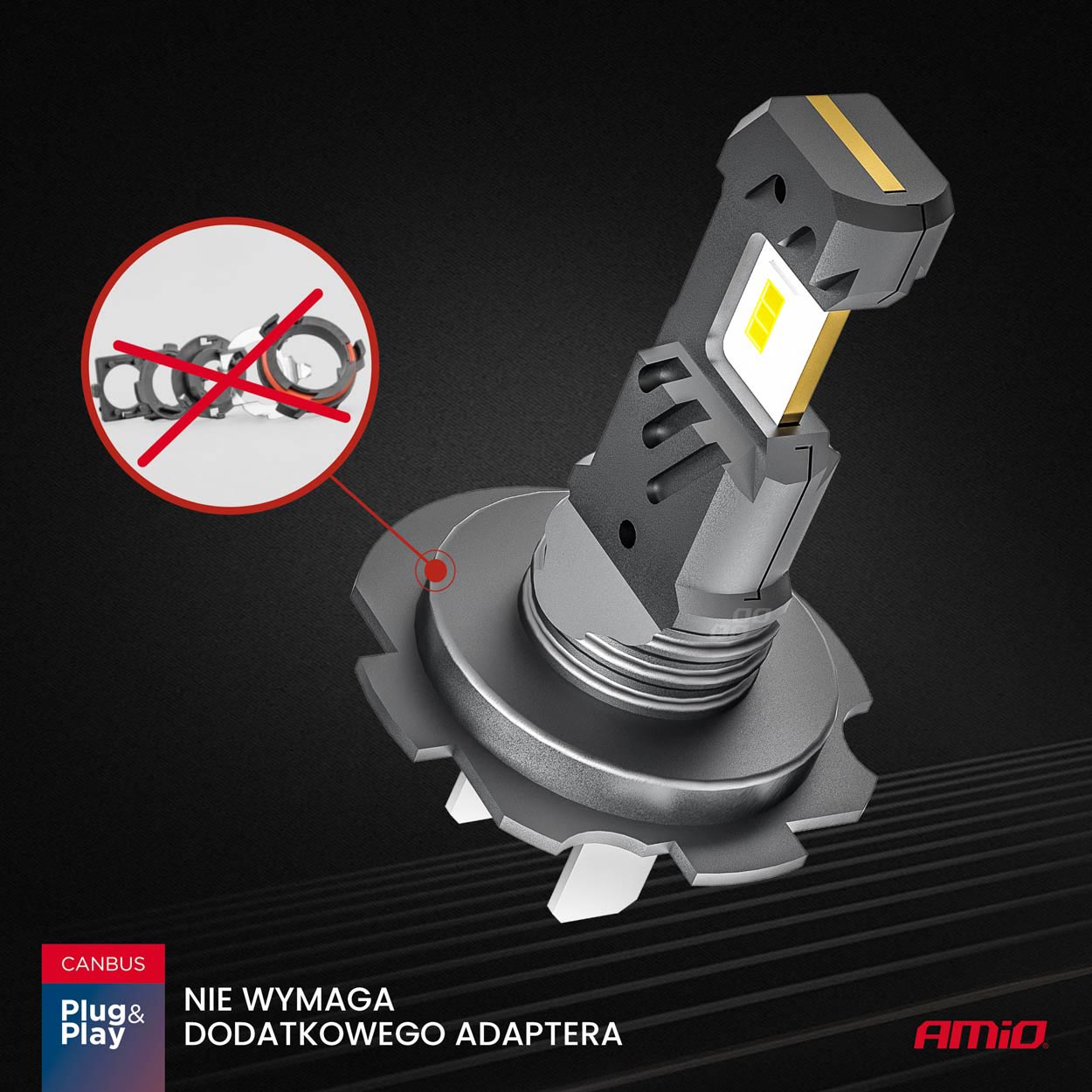 LED H7 H18 priekšējie lukturi Hybrid sērija Canbus 60W AMIO-04115 LED H7 H18 priekšējie lukturi Hybrid sērija Canbus 60W AMIO-04115 - Image 2