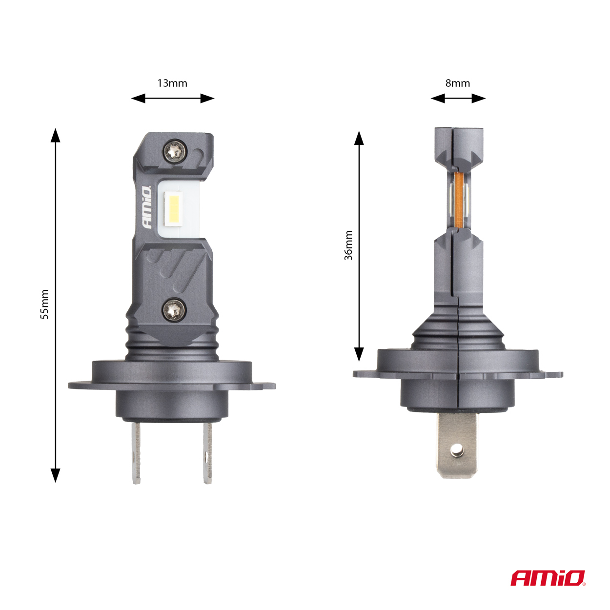 LED H7 H18 priekšējie lukturi Hybrid sērija Canbus 60W AMIO-04115 LED H7 H18 priekšējie lukturi Hybrid sērija Canbus 60W AMIO-04115 - Image 7