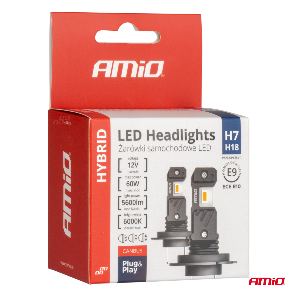 LED H7 H18 priekšējie lukturi Hybrid sērija Canbus 60W AMIO-04115 LED H7 H18 priekšējie lukturi Hybrid sērija Canbus 60W AMIO-04115 - Image 8