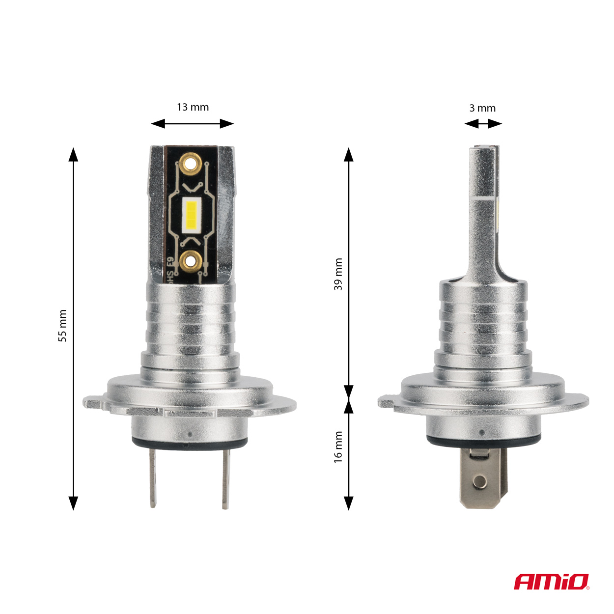 LED H7/H18 priekšējie lukturi H-mini sērija Canbus 42W AMIO-03332 LED H7/H18 priekšējie lukturi H-mini sērija Canbus 42W AMIO-03332 - Image 3