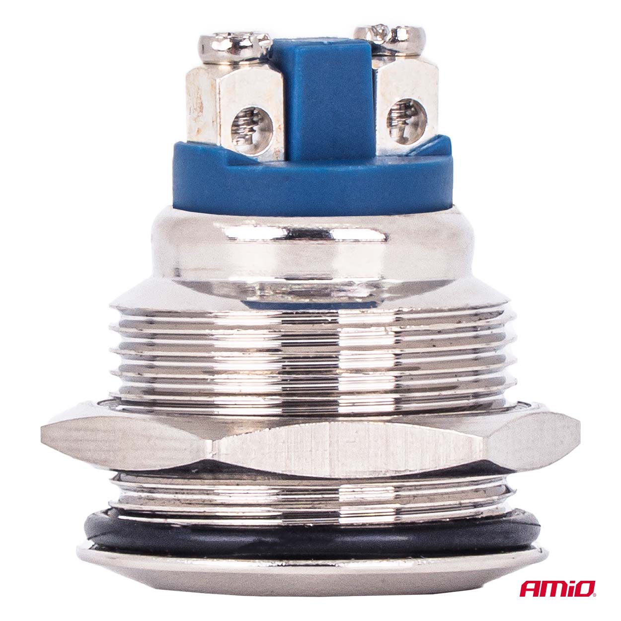 Plakana apaļa tērauda momentānā poga 19 mm, 5A, 12/230V AMIO-04436 Plakana apaļa tērauda momentānā poga 19 mm, 5A, 12/230V AMIO-04436 - Image 2