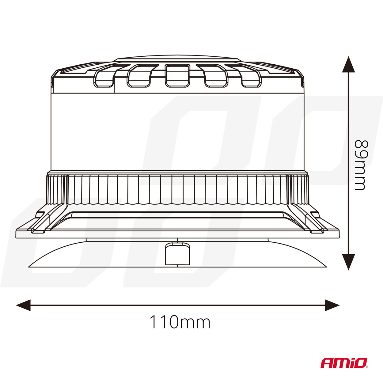 12/24 V jaudīga LED brīdinājuma lampa W28M AMIO-04105 12/24 V jaudīga LED brīdinājuma lampa W28M AMIO-04105 - Image 6
