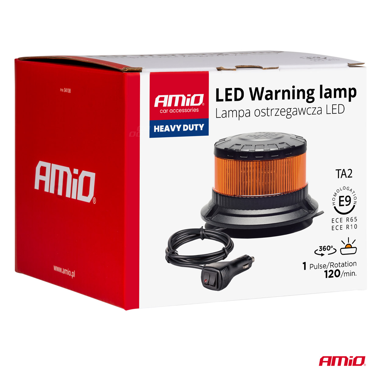 12/24 V jaudīga LED brīdinājuma lampa W28M AMIO-04105 12/24 V jaudīga LED brīdinājuma lampa W28M AMIO-04105 - Image 7