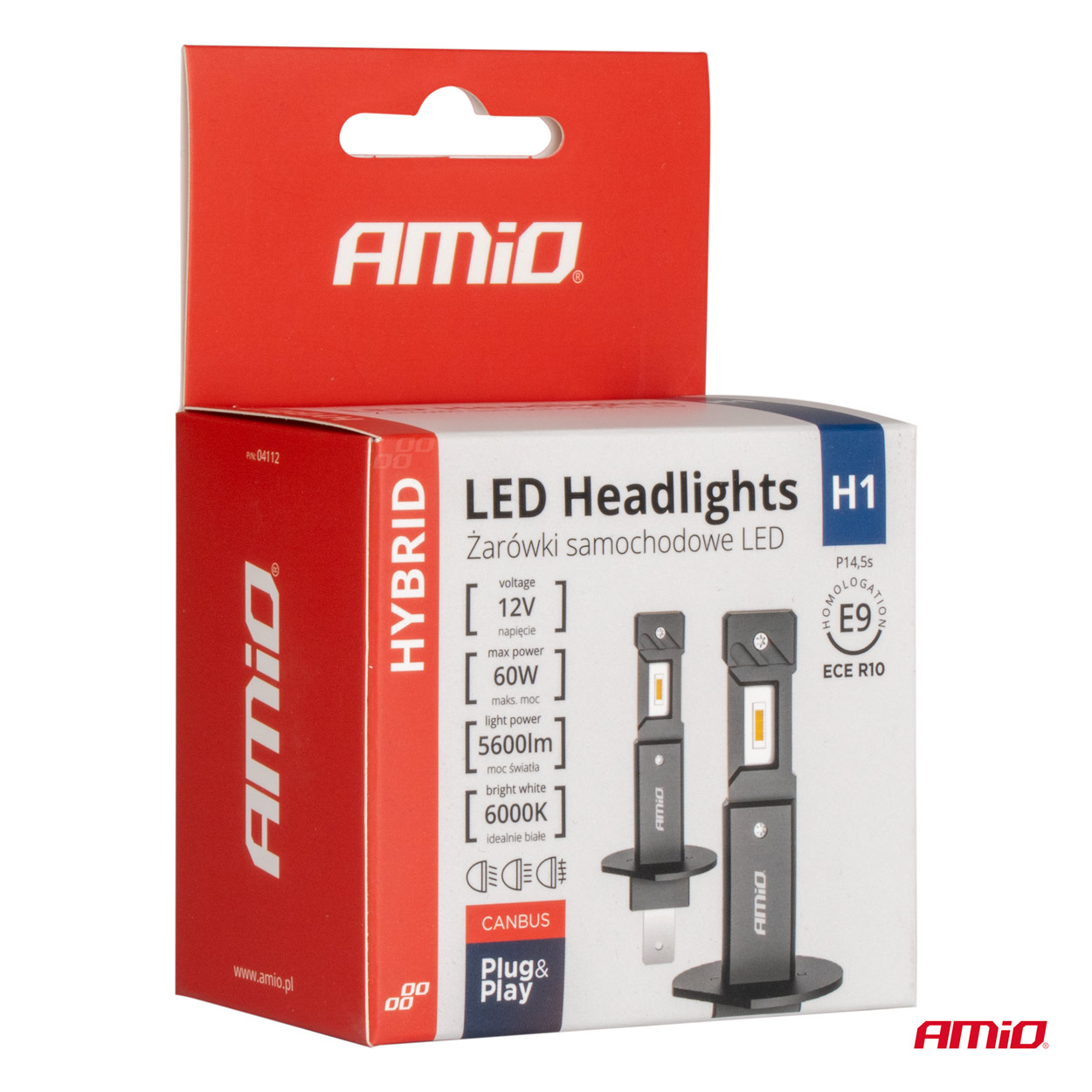 LED H1 priekšējie lukturi Hybrid sērija Canbus 60W AMIO-04112 LED H1 priekšējie lukturi Hybrid sērija Canbus 60W AMIO-04112 - Image 5