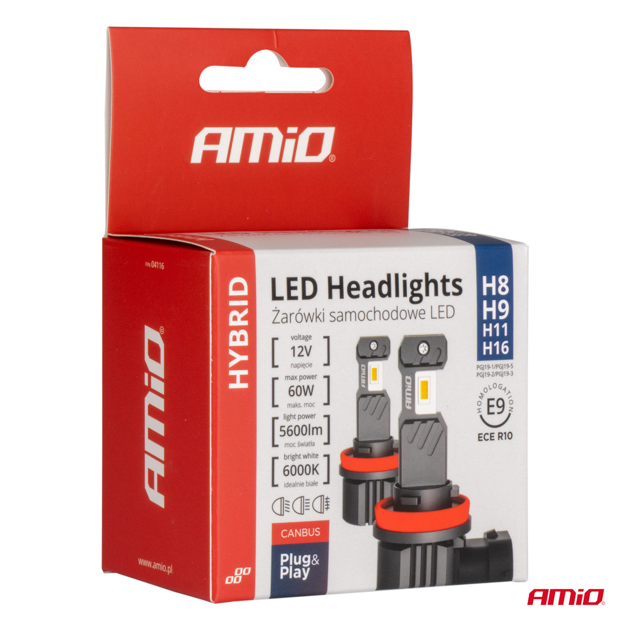LED H8/H9/H11/H16 priekšējie lukturi Hybrid sērija Canbus 60W AMIO-04116 LED H8/H9/H11/H16 priekšējie lukturi Hybrid sērija Canbus 60W AMIO-04116 - Image 5