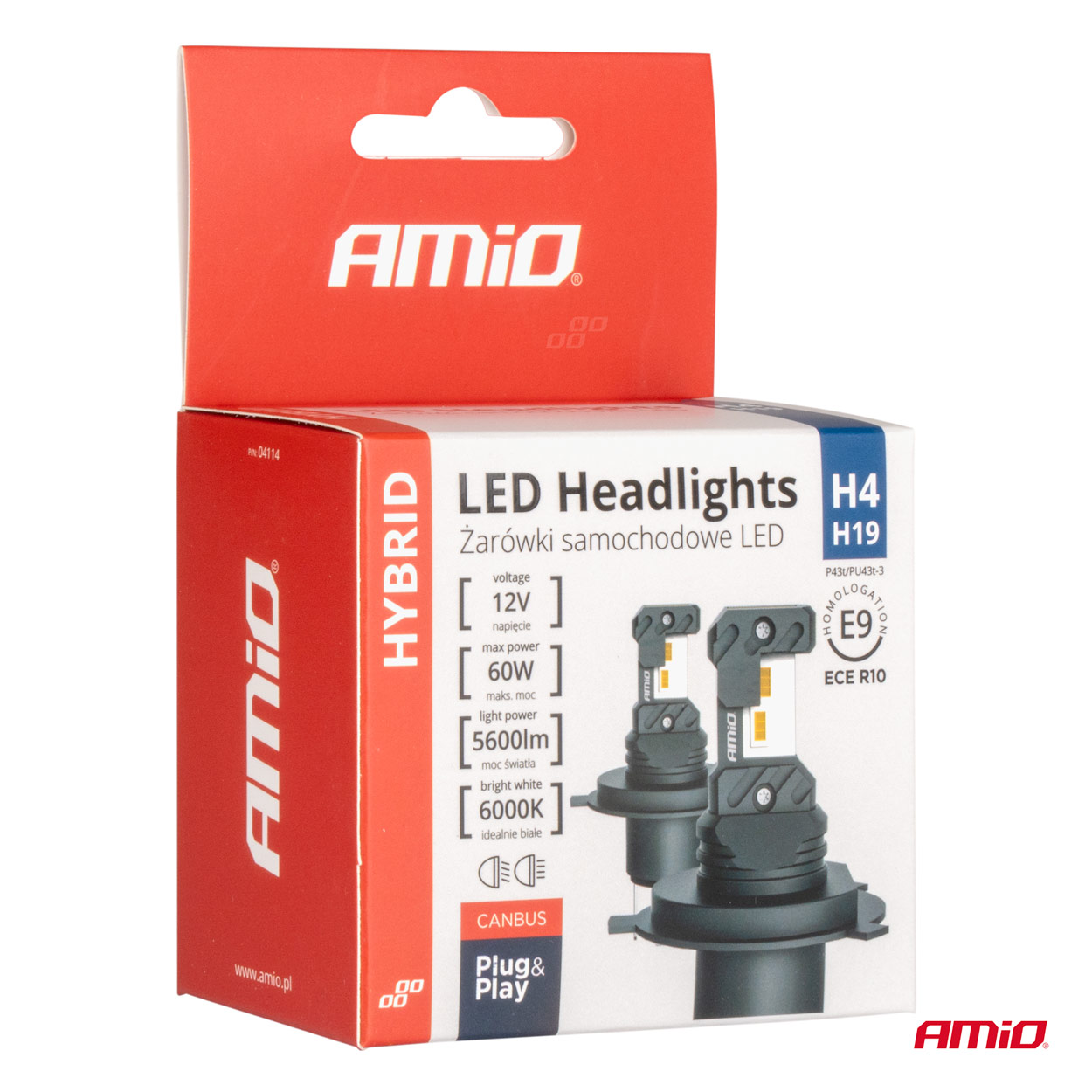 LED H4/H19 priekšējie lukturi Hybrid sērija Canbus 60W AMIO-04114 LED H4/H19 priekšējie lukturi Hybrid sērija Canbus 60W AMIO-04114 - Image 4