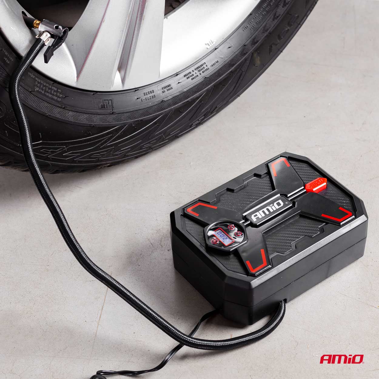 12 V automašīnas gaisa kompresors ar digitālo spiediena mērītāju un LED apgaismojumu Acomp-11 AMIO-02384 12 V automašīnas gaisa kompresors ar digitālo spiediena mērītāju un LED apgaismojumu Acomp-11 AMIO-02384 - Image 2