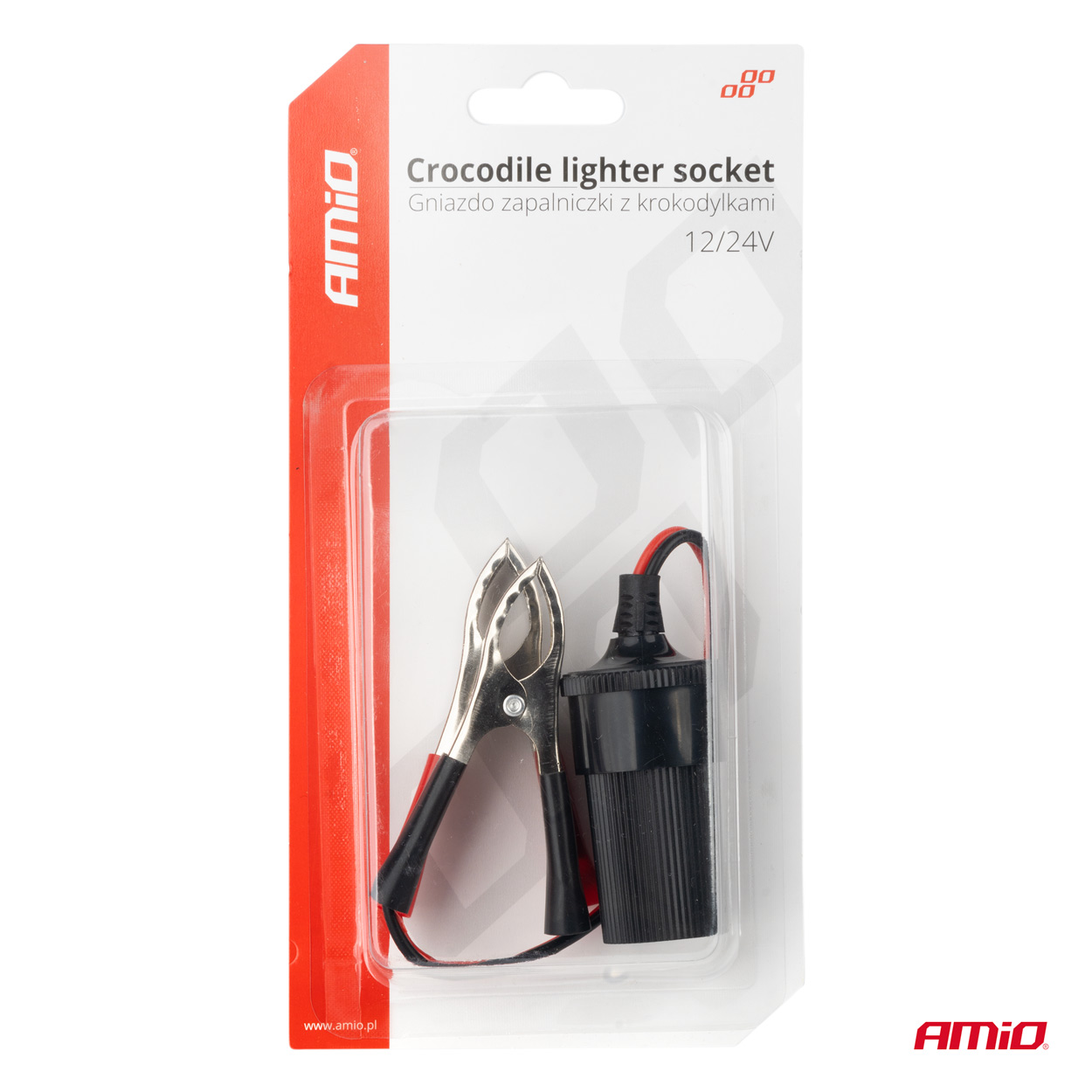 12/24 V 15 cm krokodila adapteris cigarešu šķiltavas ligzdai AMIO-03803 12/24 V 15 cm krokodila adapteris cigarešu šķiltavas ligzdai AMIO-03803 - Image 3
