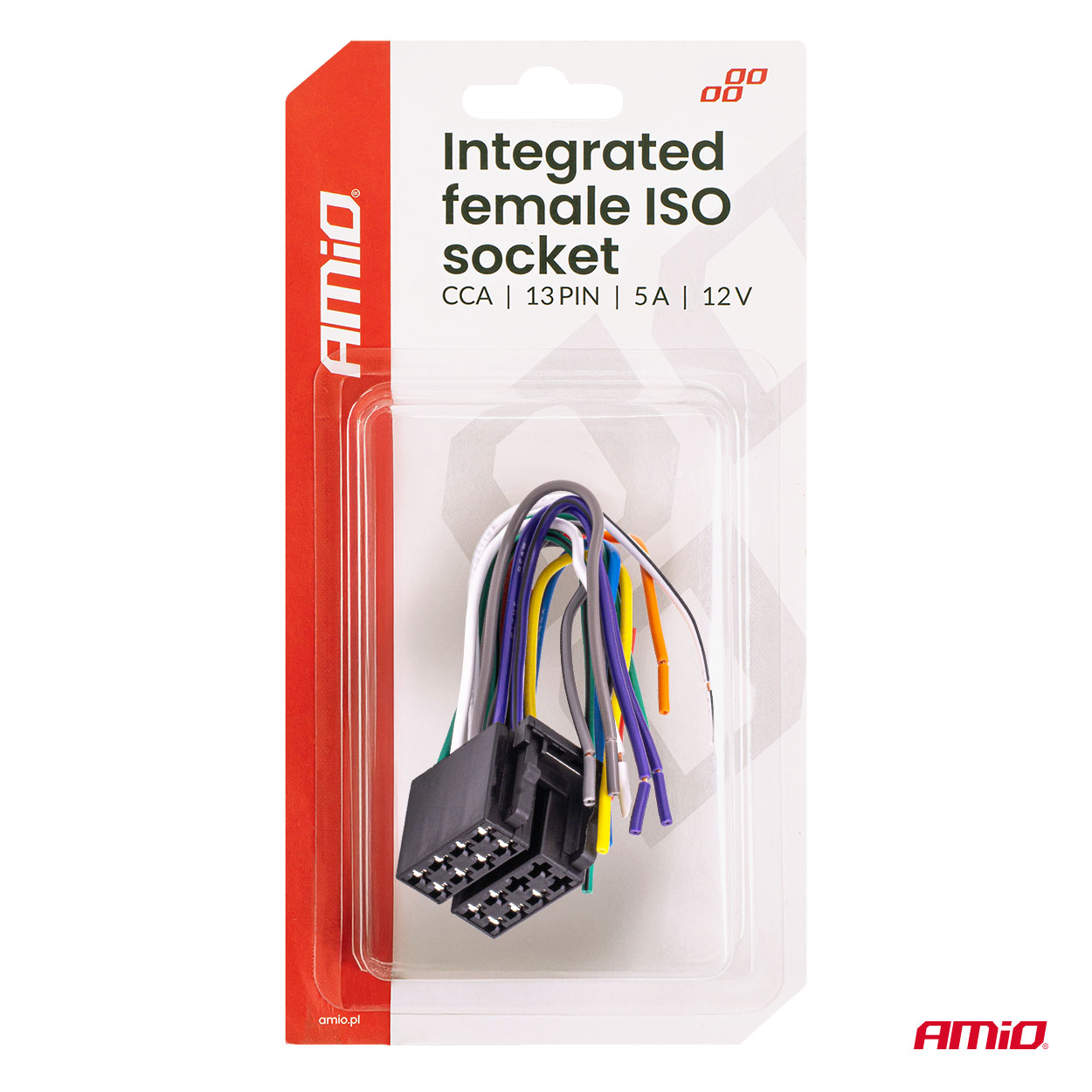 Integrēta FEMALE ISO ligzda ISO CCA 13PIN 5A 12V AMIO-04441 Integrēta FEMALE ISO ligzda ISO CCA 13PIN 5A 12V AMIO-04441 - Image 5