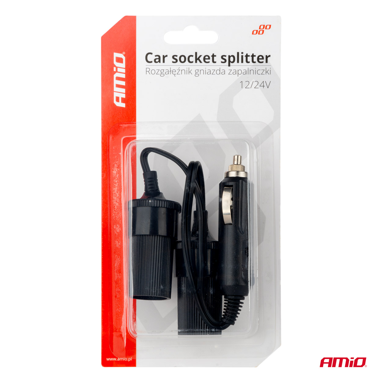 12/24V automašīnas šķiltavas kontaktligzdas sadalītājs AMIO-03801 12/24V automašīnas šķiltavas kontaktligzdas sadalītājs AMIO-03801 - Image 3