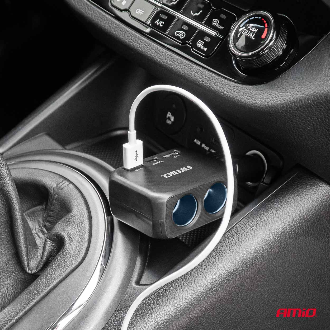 Dubultais pagarinātāja ligzdas lādētājs 2x USB A 1x USB C 12/24V 100W 180° AMIO-04357 Dubultais pagarinātāja ligzdas lādētājs 2x USB A 1x USB C 12/24V 100W 180° AMIO-04357 - Image 8