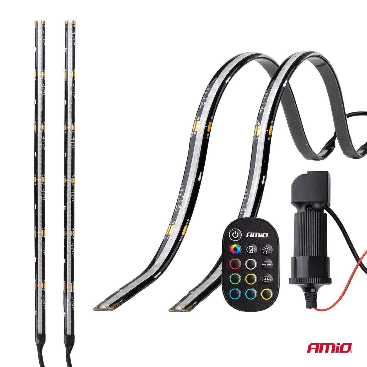 Elastīgas LED COB lentes ar kontrolieri, daudzkrāsu RGB 2x30cm 12V AMIO-04579 Elastīgas LED COB lentes ar kontrolieri, daudzkrāsu RGB 2x30cm 12V AMIO-04579 - Image 5