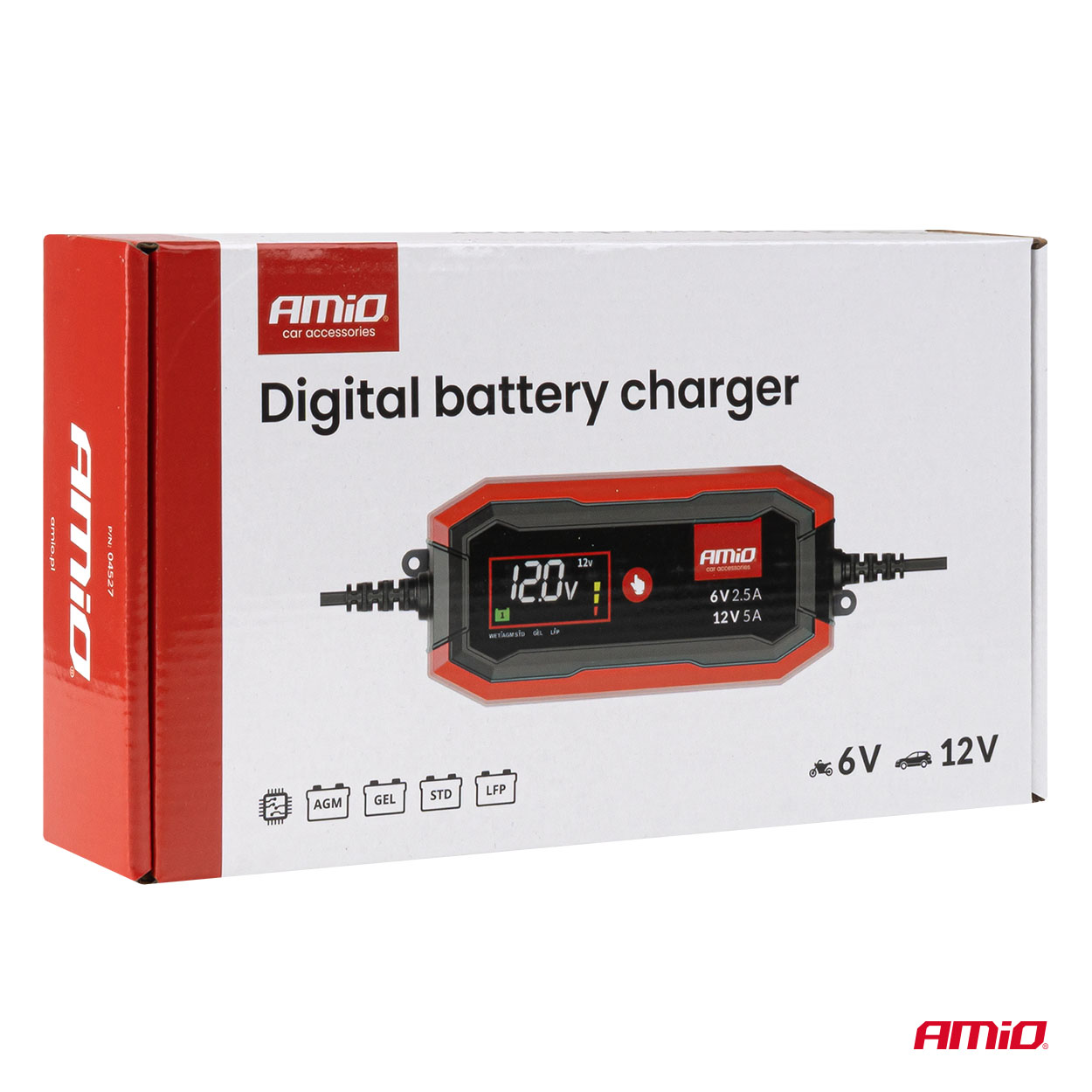 Digitālais 5A akumulatora lādētājs AGM GEL STD LiFePo4 6/12V PRO AMIO-04527 Digitālais 5A akumulatora lādētājs AGM GEL STD LiFePo4 6/12V PRO AMIO-04527 - Image 10
