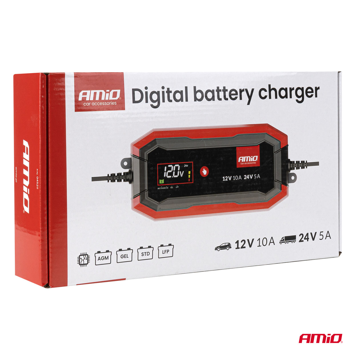 Digitālais 10A akumulatora lādētājs AGM GEL STD LiFePo4 12/24V PRO AMIO-04528 Digitālais 10A akumulatora lādētājs AGM GEL STD LiFePo4 12/24V PRO AMIO-04528 - Image 11