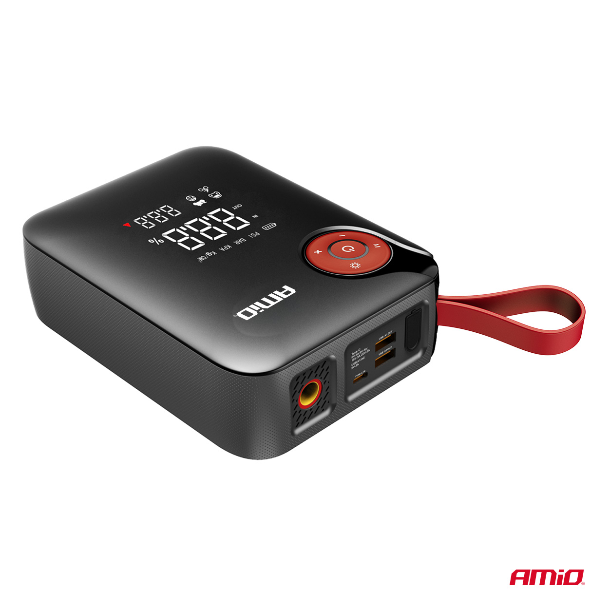 Pārnēsājams mini 4in1 starteris/LED/gaisa kompresors/ārējā akumulators 12V 7,2Ah 600A PRO AMIO-04675 Pārnēsājams mini 4in1 starteris/LED/gaisa kompresors/ārējā akumulators 12V 7,2Ah 600A PRO AMIO-04675 - Image 6