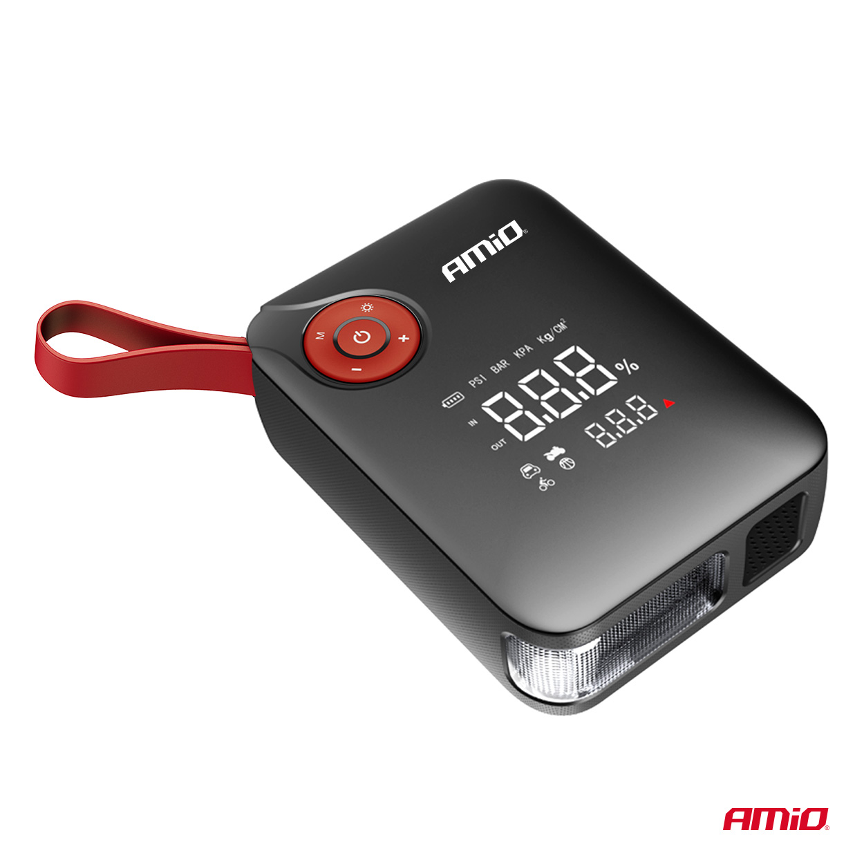 Pārnēsājams mini 4in1 starteris/LED/gaisa kompresors/ārējā akumulators 12V 7,2Ah 600A PRO AMIO-04675 Pārnēsājams mini 4in1 starteris/LED/gaisa kompresors/ārējā akumulators 12V 7,2Ah 600A PRO AMIO-04675 - Image 7