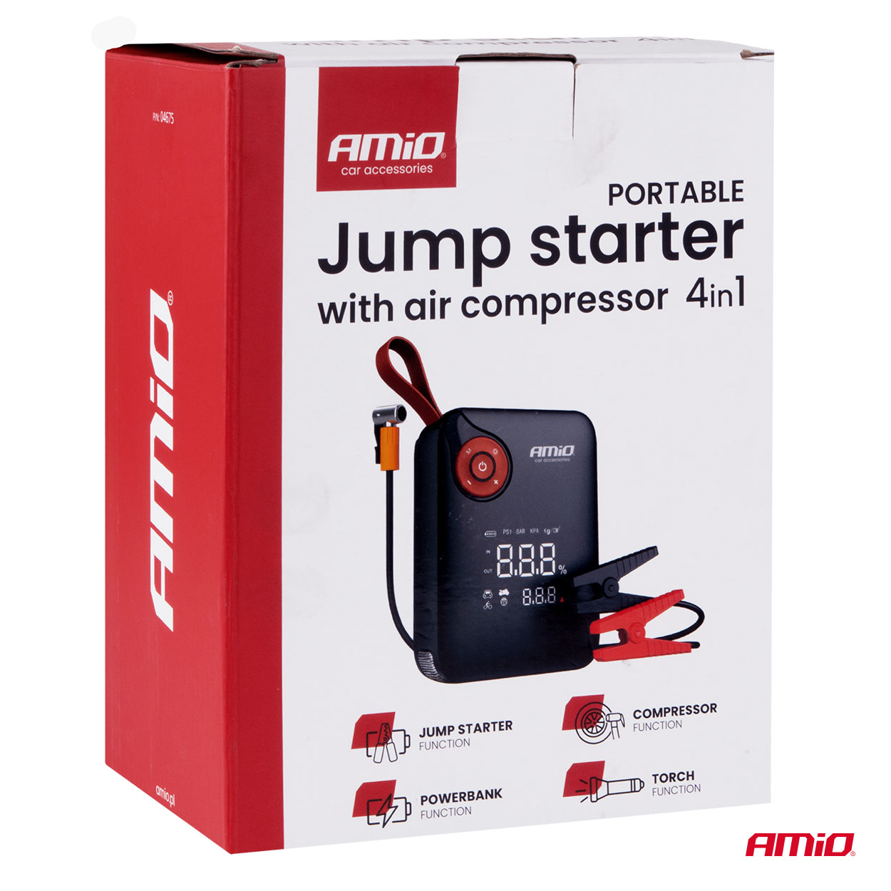 Pārnēsājams mini 4in1 starteris/LED/gaisa kompresors/ārējā akumulators 12V 7,2Ah 600A PRO AMIO-04675 Pārnēsājams mini 4in1 starteris/LED/gaisa kompresors/ārējā akumulators 12V 7,2Ah 600A PRO AMIO-04675 - Image 10