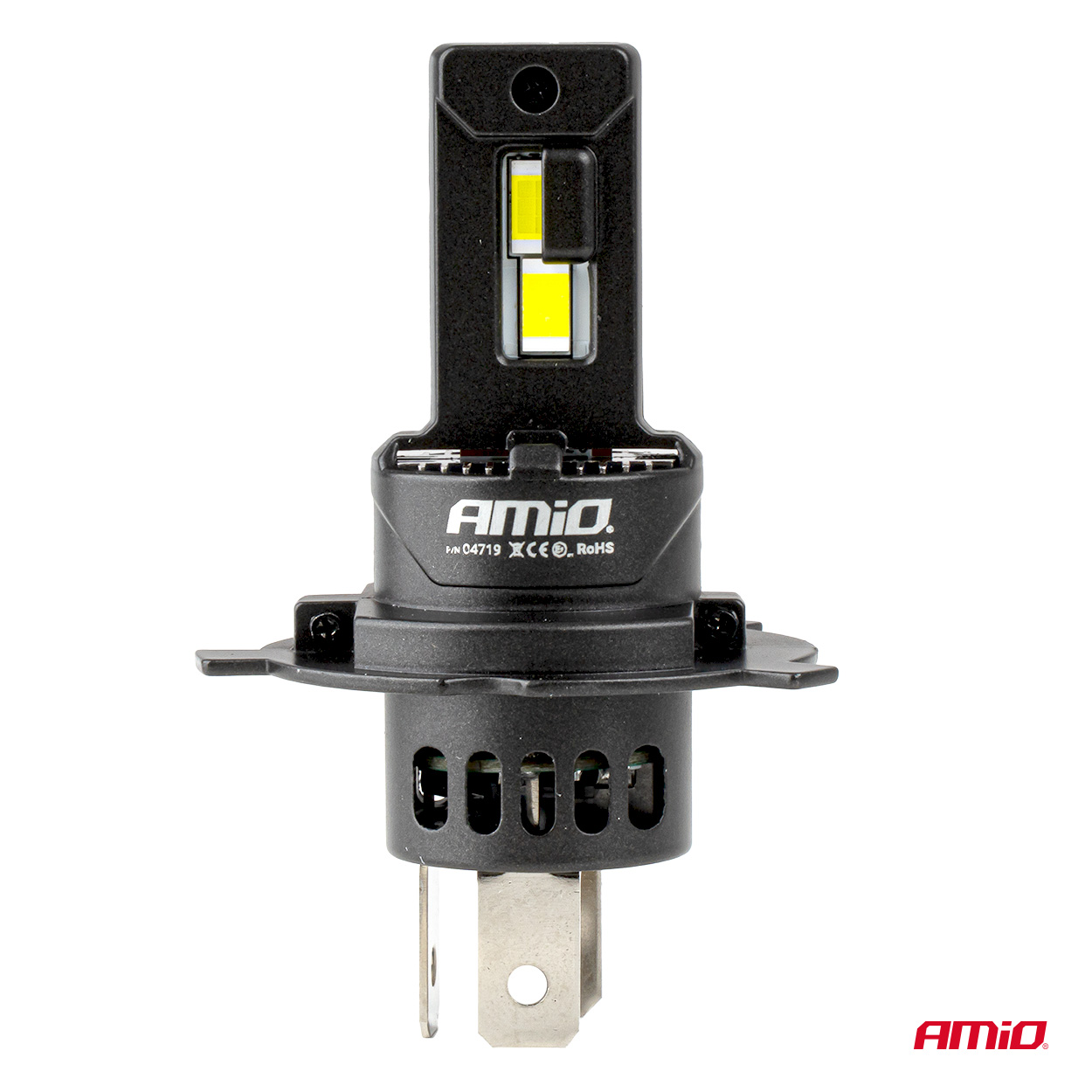 LED H4/H19 70W priekšējie lukturi Sērija F25 PRO MELNI FULL CANBUS 12/24V AMIO-04719 LED H4/H19 70W priekšējie lukturi Sērija F25 PRO MELNI FULL CANBUS 12/24V AMIO-04719 - Image 2