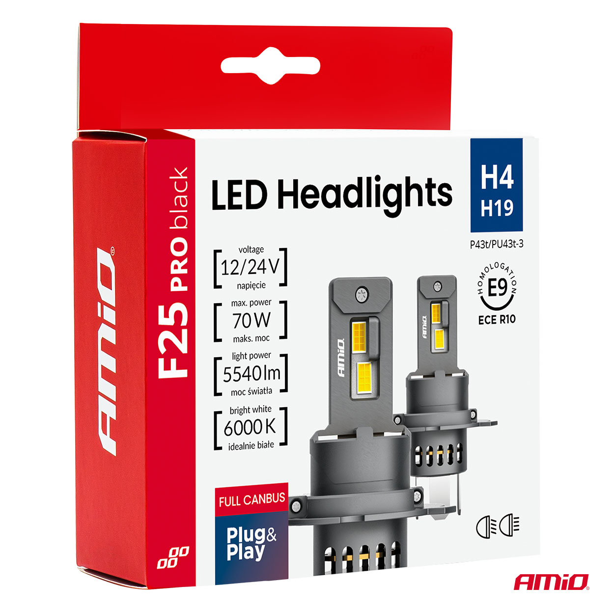 LED H4/H19 70W priekšējie lukturi Sērija F25 PRO MELNI FULL CANBUS 12/24V AMIO-04719 LED H4/H19 70W priekšējie lukturi Sērija F25 PRO MELNI FULL CANBUS 12/24V AMIO-04719 - Image 5