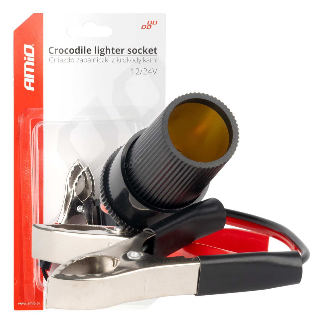 12/24 V 15 cm krokodila adapteris cigarešu šķiltavas ligzdai AMIO-03803 12/24 V 15 cm krokodila adapteris cigarešu šķiltavas ligzdai AMIO-03803 - Image 4