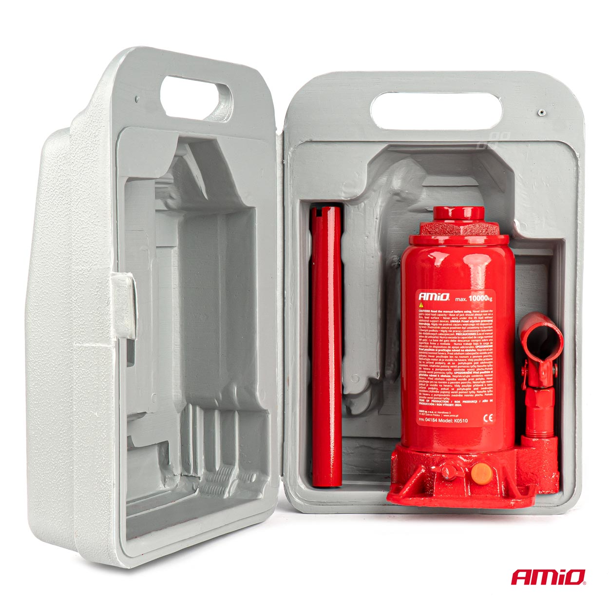 Hidrauliskais domkrats 10T, PVC kaste AMIO-04184 Hidrauliskais domkrats 10T, PVC kaste AMIO-04184 - Image 6