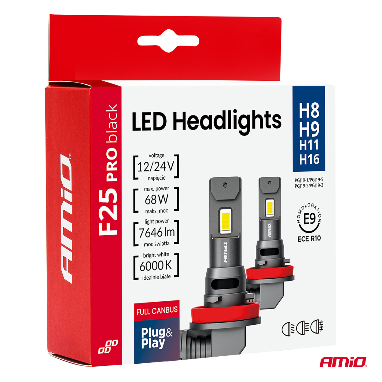 LED H8/H9/H11/H16 68W priekšējie lukturi Sērija F25 PRO MELNI FULL CANBUS 12/24V AMIO-04721 LED H8/H9/H11/H16 68W priekšējie lukturi Sērija F25 PRO MELNI FULL CANBUS 12/24V AMIO-04721 - Image 6