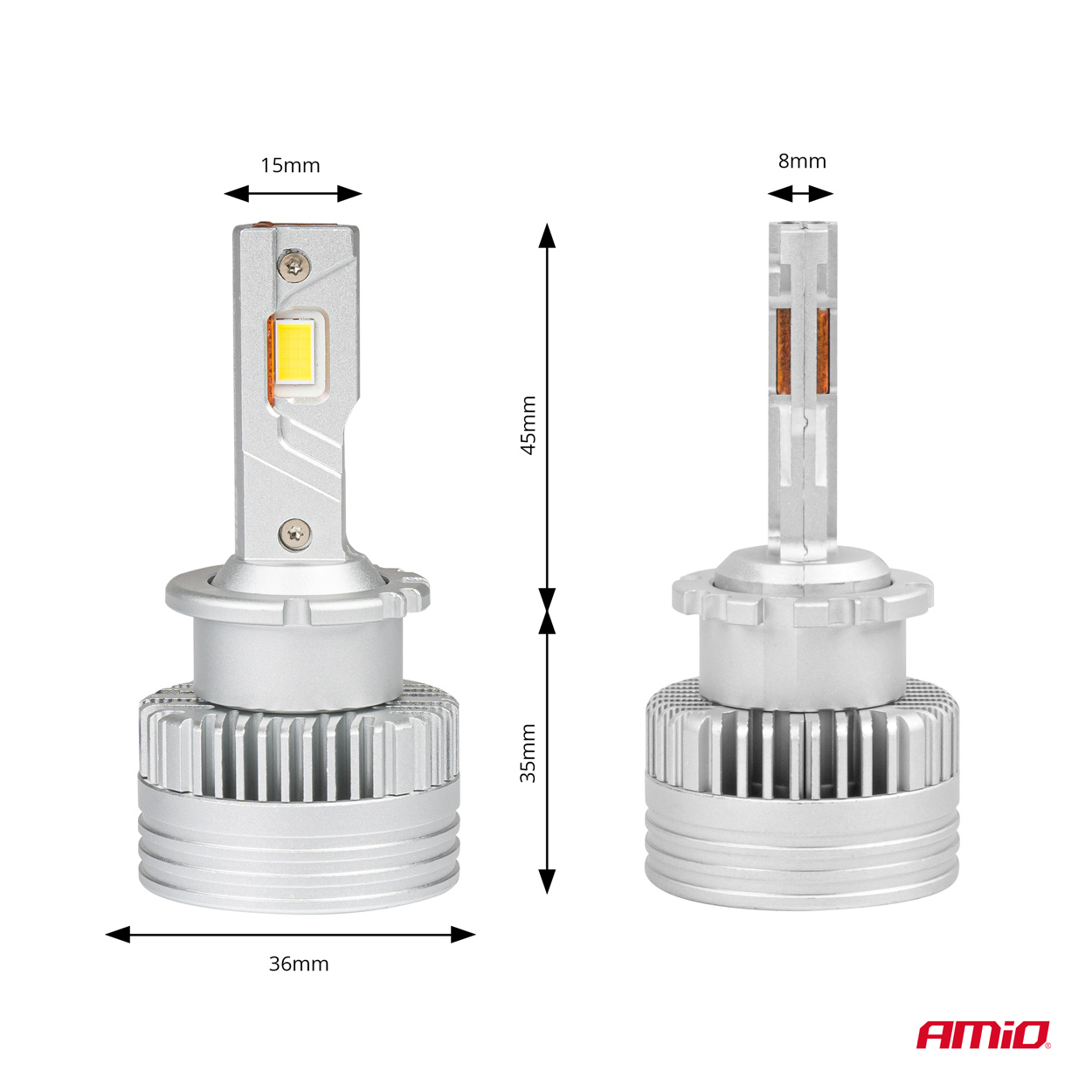 LED D4S/D4R priekšējie lukturi D-Basic sērijas Canbus AMIO-03629 LED D4S/D4R priekšējie lukturi D-Basic sērijas Canbus AMIO-03629 - Image 3