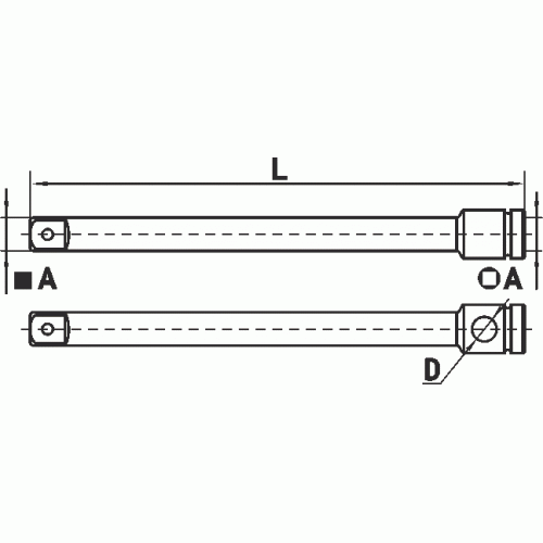 1/2" trieciena pagarinātāja uzgalis 250 mm AMIO-40029 1/2" trieciena pagarinātāja uzgalis 250 mm AMIO-40029 - Image 2
