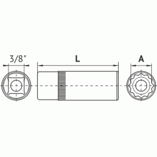 Īpaši gara aizdedzes sveču uzgalis 3/8" 14mm 12PT AMIO-39094 Īpaši gara aizdedzes sveču uzgalis 3/8" 14mm 12PT AMIO-39094 - Image 3