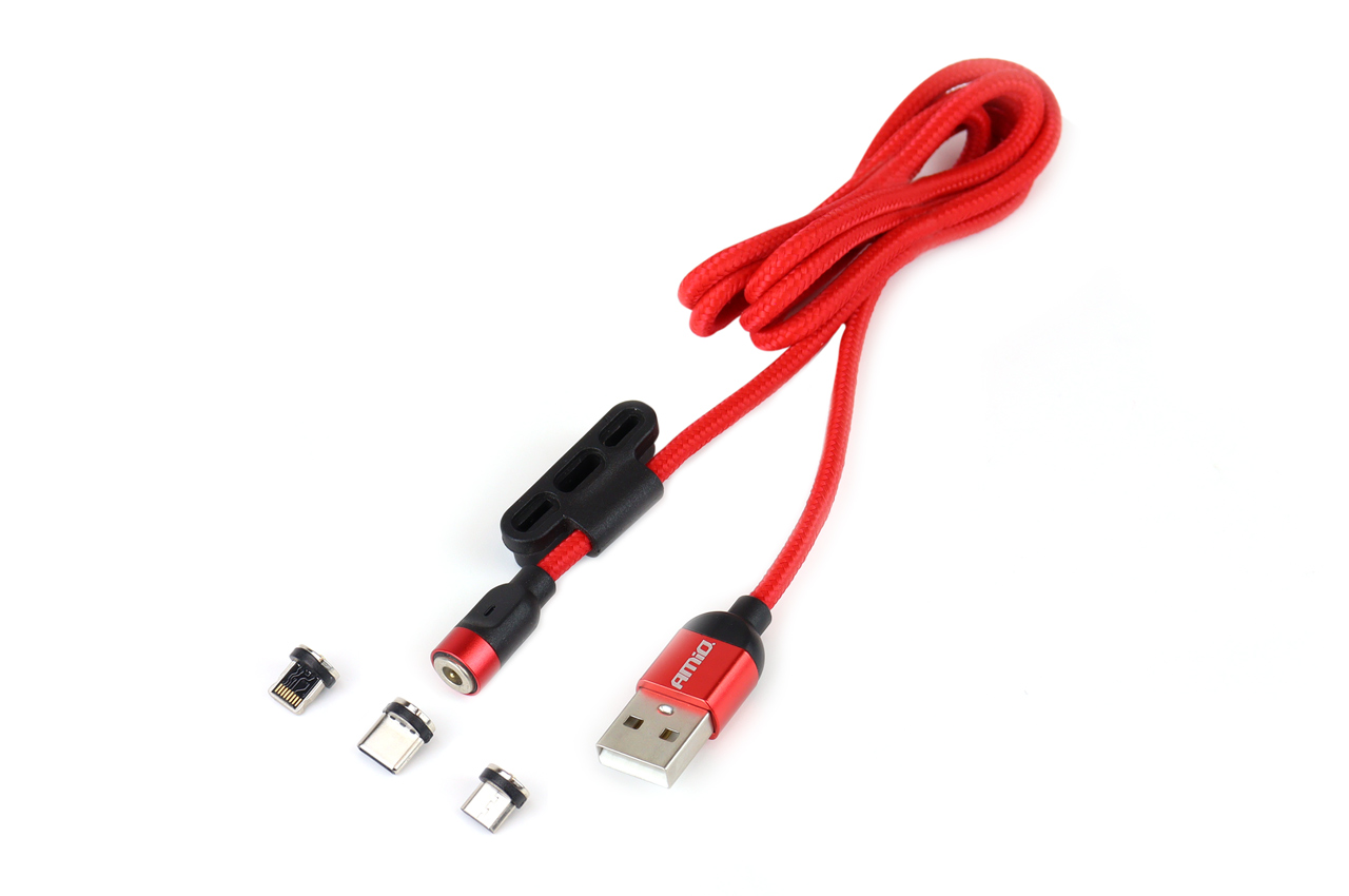 Magnētiskā porta kombinētais kabelis Lightning/USB C/micro USB 1 m UC-08 AMIO-02522 Magnētiskā porta kombinētais kabelis Lightning/USB C/micro USB 1 m UC-08 AMIO-02522 - Image 3