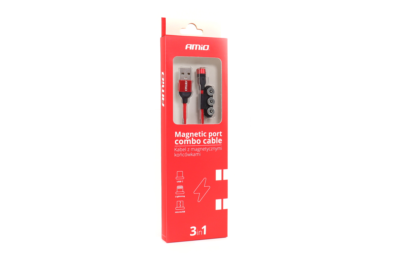 Magnētiskā porta kombinētais kabelis Lightning/USB C/micro USB 1 m UC-08 AMIO-02522 Magnētiskā porta kombinētais kabelis Lightning/USB C/micro USB 1 m UC-08 AMIO-02522 - Image 4