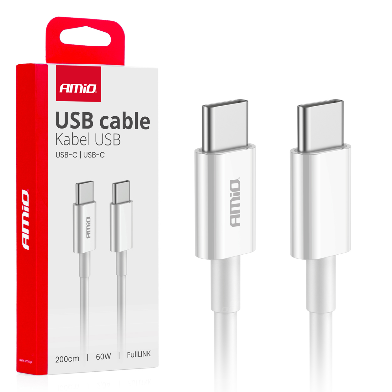 USB-C uz TYPE-C kabelis 60W 200cm AMIO-03897 USB-C uz TYPE-C kabelis 60W 200cm AMIO-03897
