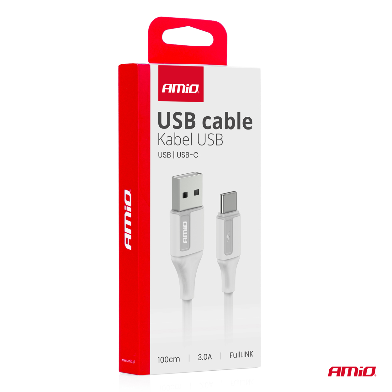 USB uz USB-C kabelis 3A 100cm FullLINK AMIO-03917 USB uz USB-C kabelis 3A 100cm FullLINK AMIO-03917 - Image 4