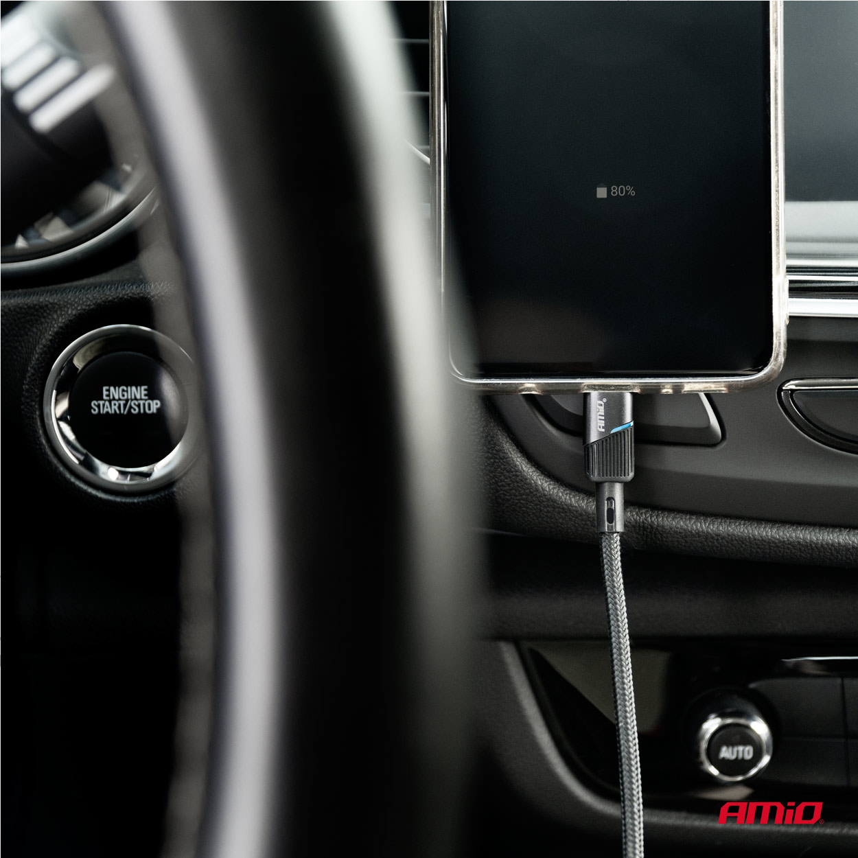 USB uz USB-C kabelis 3A 100cm FullLINK AMIO-03923 USB uz USB-C kabelis 3A 100cm FullLINK AMIO-03923 - Image 2