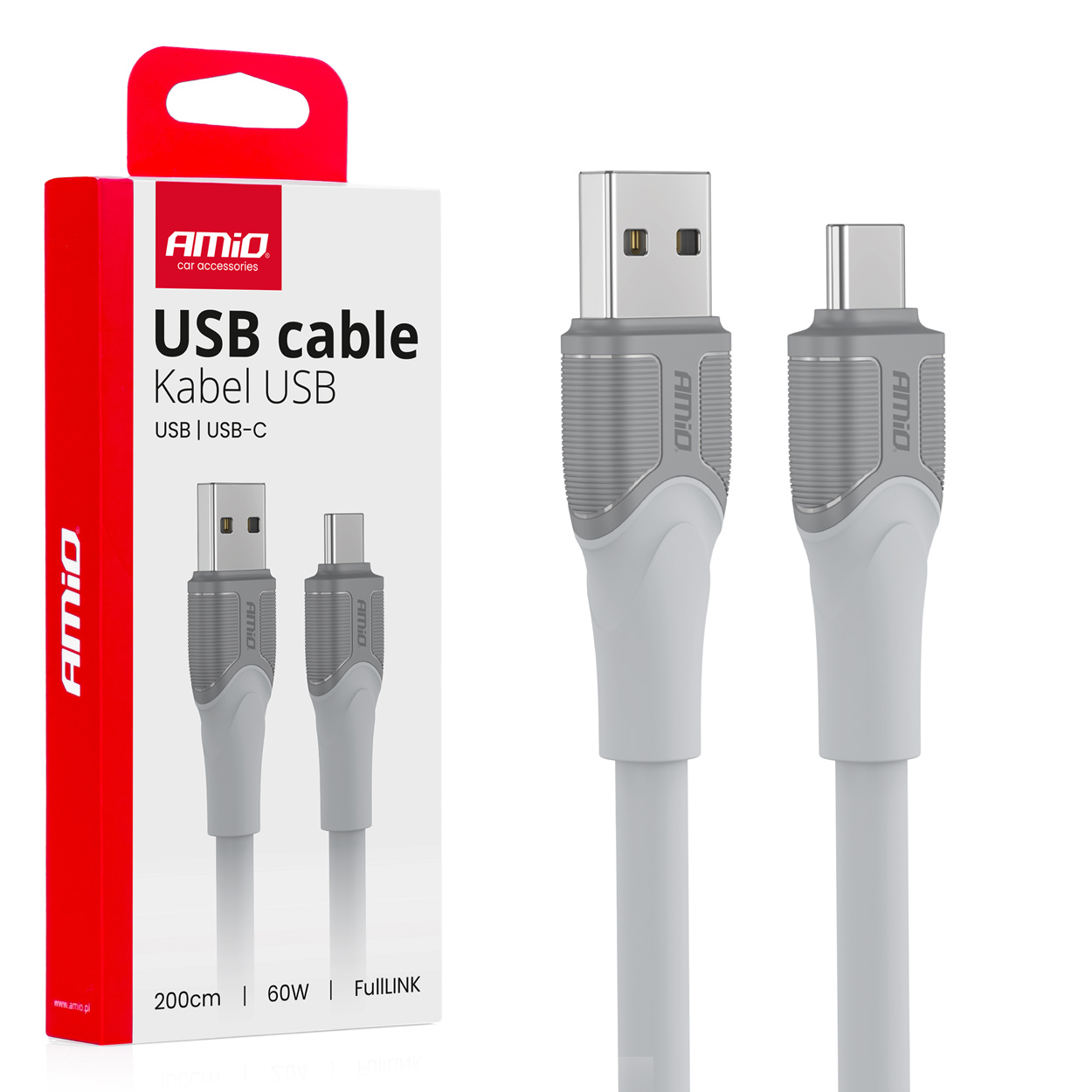 Kabelis USB-A uz TYPE-C 60W 200cm FullLINK modelis X111 AMIO-04290 Kabelis USB-A uz TYPE-C 60W 200cm FullLINK modelis X111 AMIO-04290