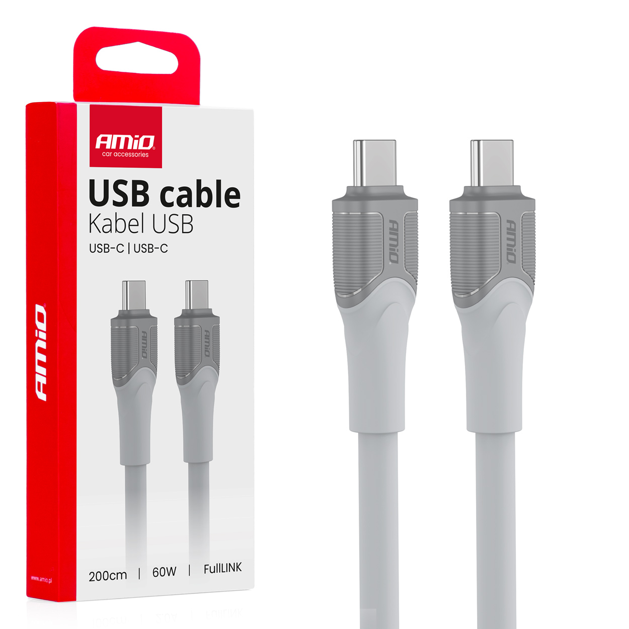 Kabelis USB-C uz TYPE-C 60W 200cm FullLINK modelis X111 AMIO-04292 Kabelis USB-C uz TYPE-C 60W 200cm FullLINK modelis X111 AMIO-04292