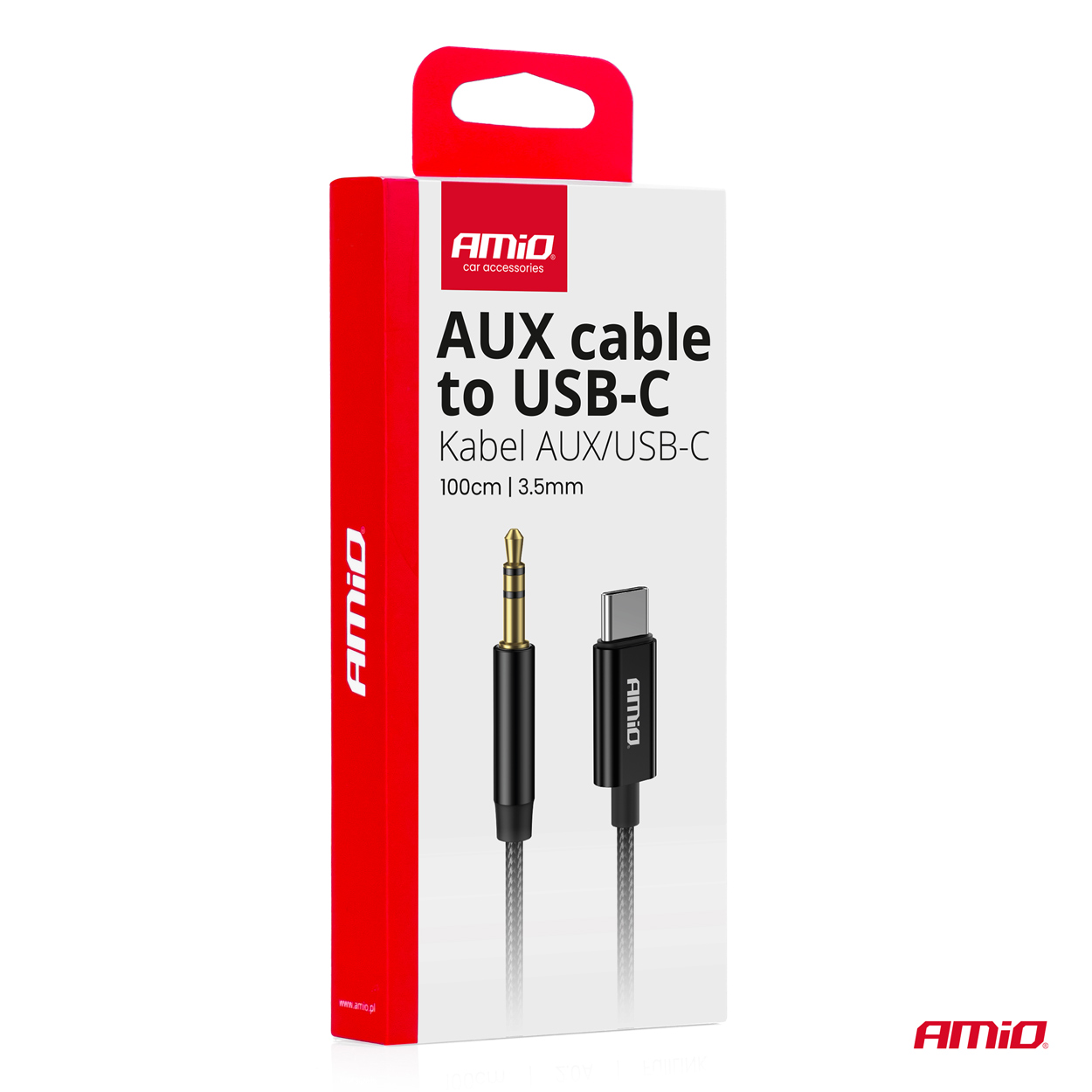 Kabelis USB-C UZ AUX TIPA Mini Jack 3.5mm 1m AMIO-04294 Kabelis USB-C UZ AUX TIPA Mini Jack 3.5mm 1m AMIO-04294 - Image 4