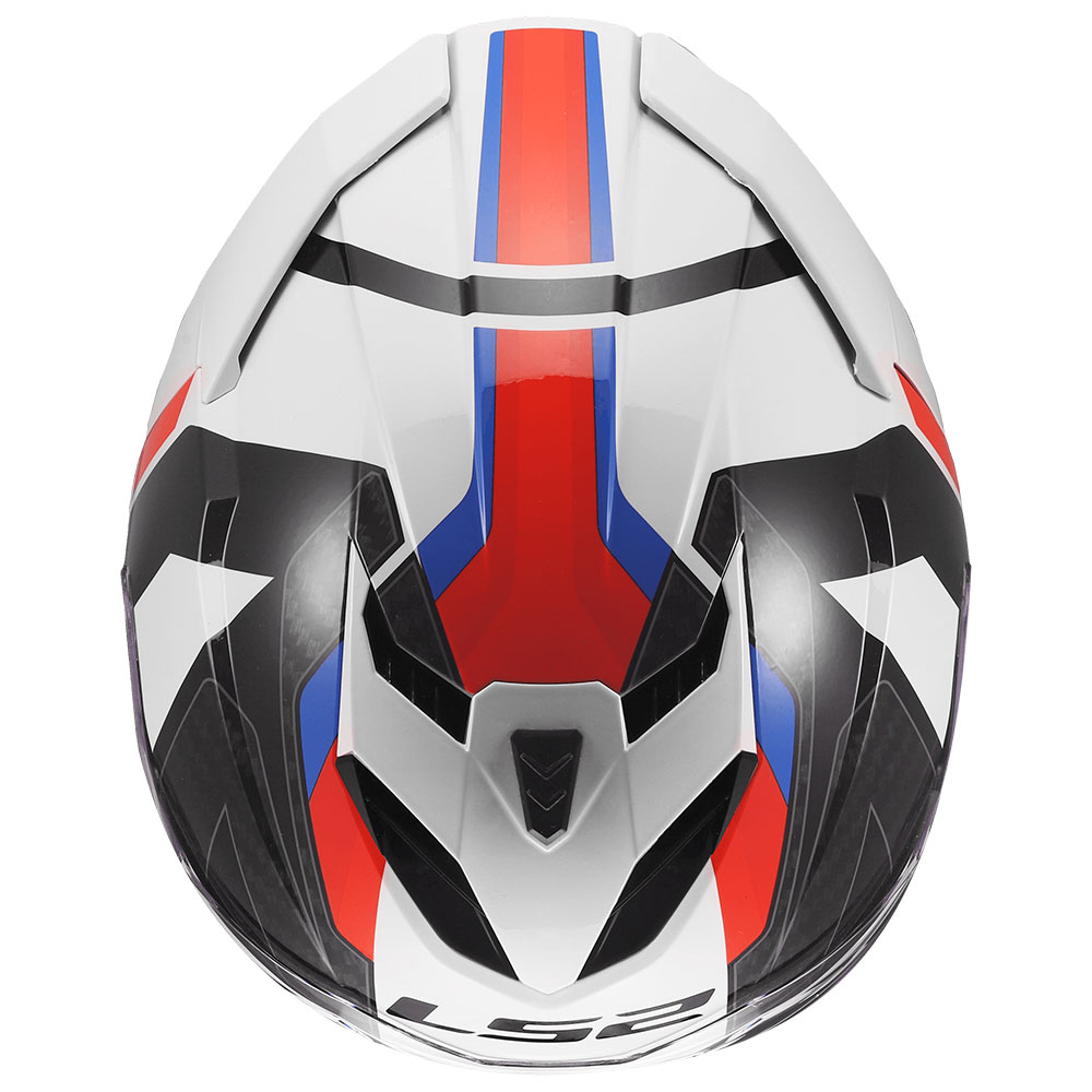 LS2 FF818 STORM III SPORTY, MOTO ĶIVERE, balta zila, sarkana LS2 FF818 STORM III SPORTY, MOTO ĶIVERE, balta zila, sarkana - Image 2